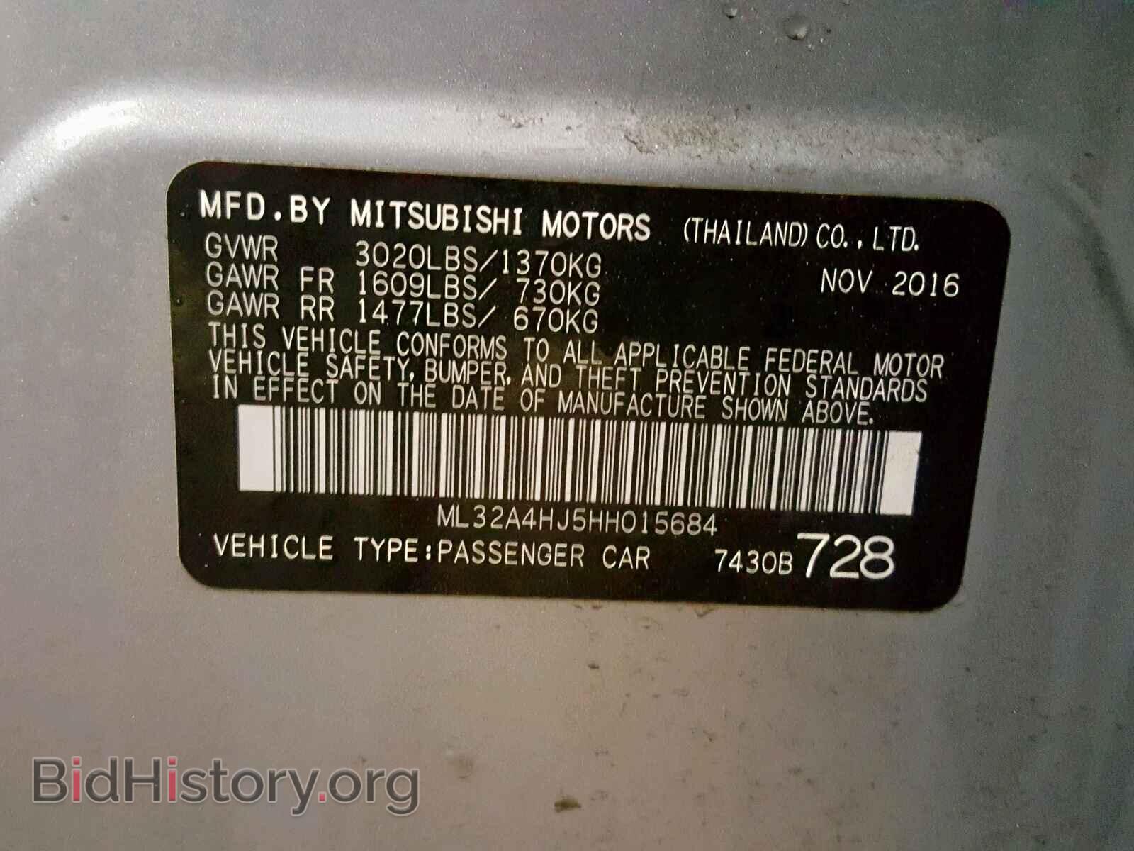 2017 MITSUBISHI MIRAGE - VIN: ML32A4HJ5HH015684 - Фото 10