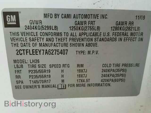 2010 GMC TERRAIN - VIN: 2CTFLEEY7A6275407 - Photo 10
