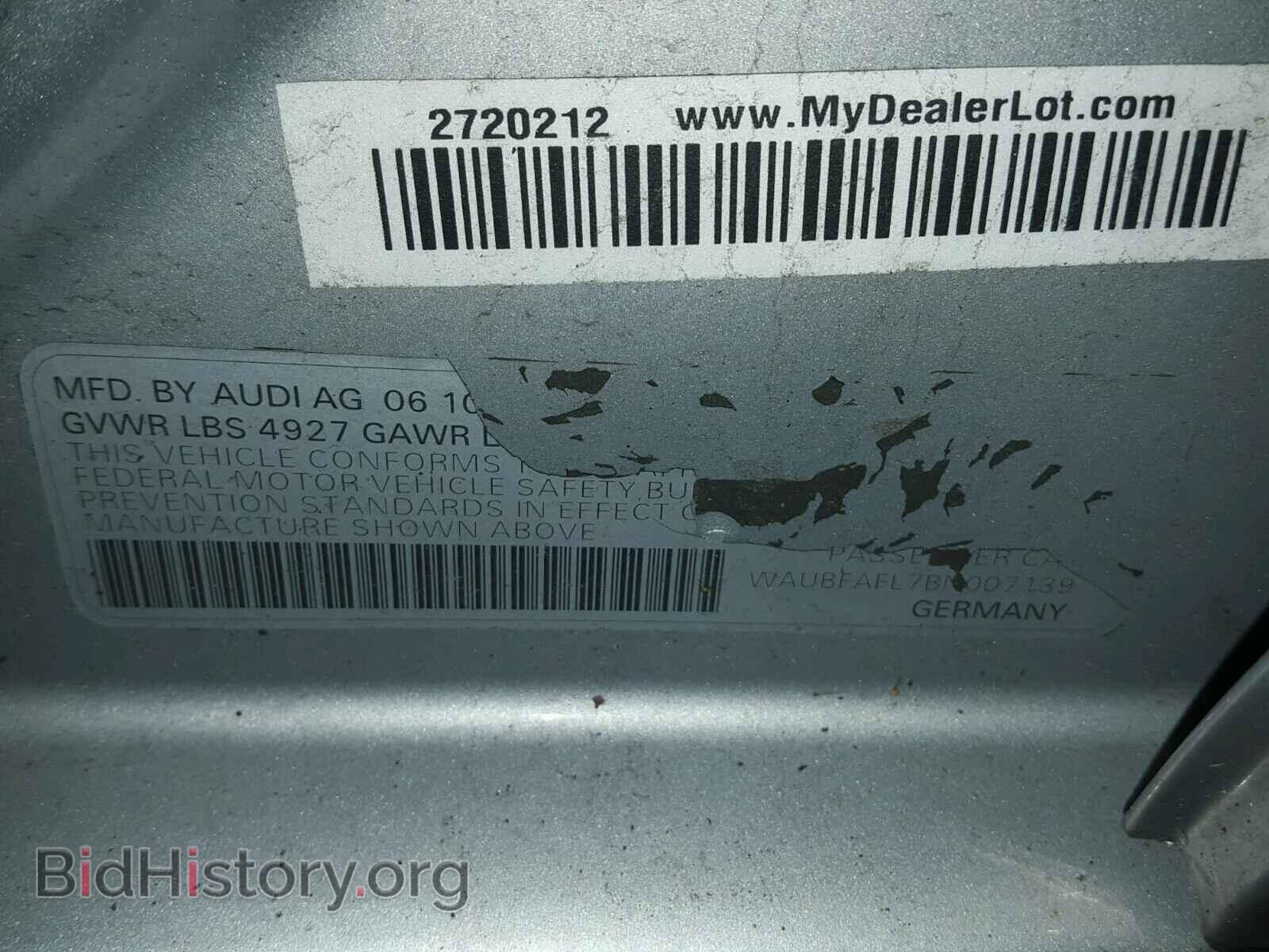 2011 AUDI A4 - VIN: WAUBFAFL7BN007139 - Фото 10