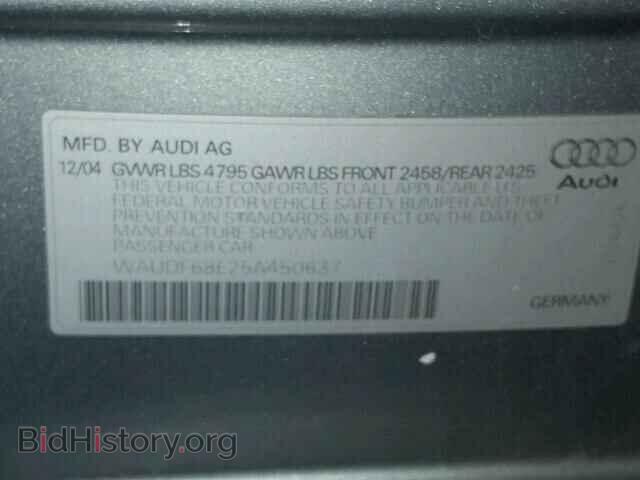 2005 AUDI A4 - VIN: WAUDF68E25A450637 - Фото 10
