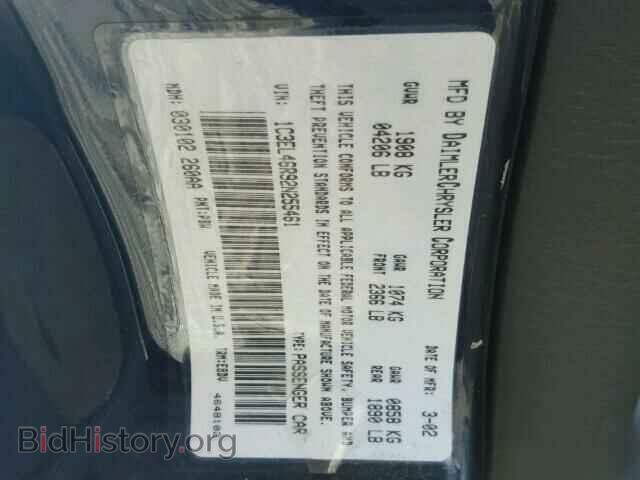 2002 CHRYSLER SEBRING - VIN: 1C3EL46R92N255461 - Фото 10