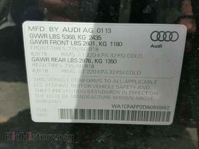 2013 AUDI Q5 - VIN: WA1CFAFP2DA056862 - Фото 10