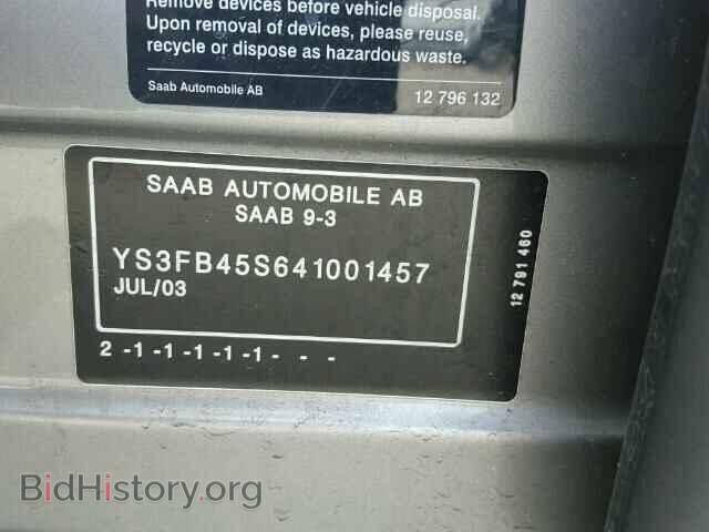 2004 SAAB 9 3 - VIN: YS3FB45S641001457 - Photo 10