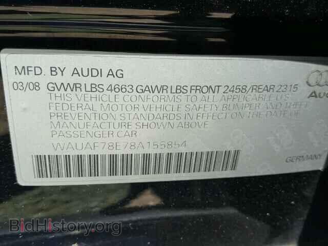 2008 AUDI A4 - VIN: WAUAF78E78A155854 - Фото 9
