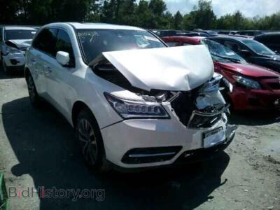 2015 Acura MDX MDX Tech, белый — VIN 5FRYD3H65FB009450, Copart