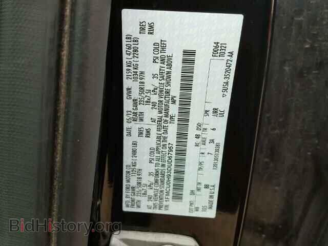 2013 FORD ESCAPE - VIN: 1FMCU0H93DUD67957 - Фото 10