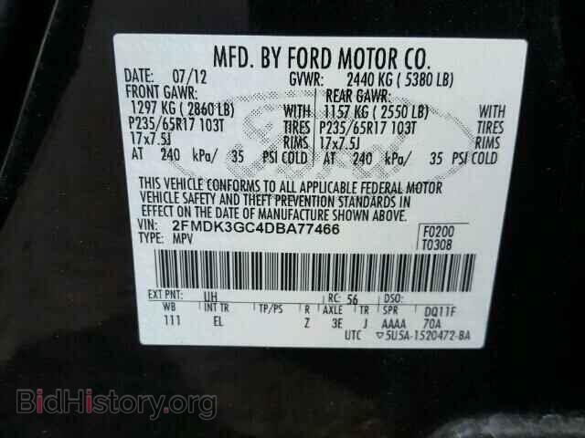 2013 FORD EDGE - VIN: 2FMDK3GC4DBA77466 - Фото 10