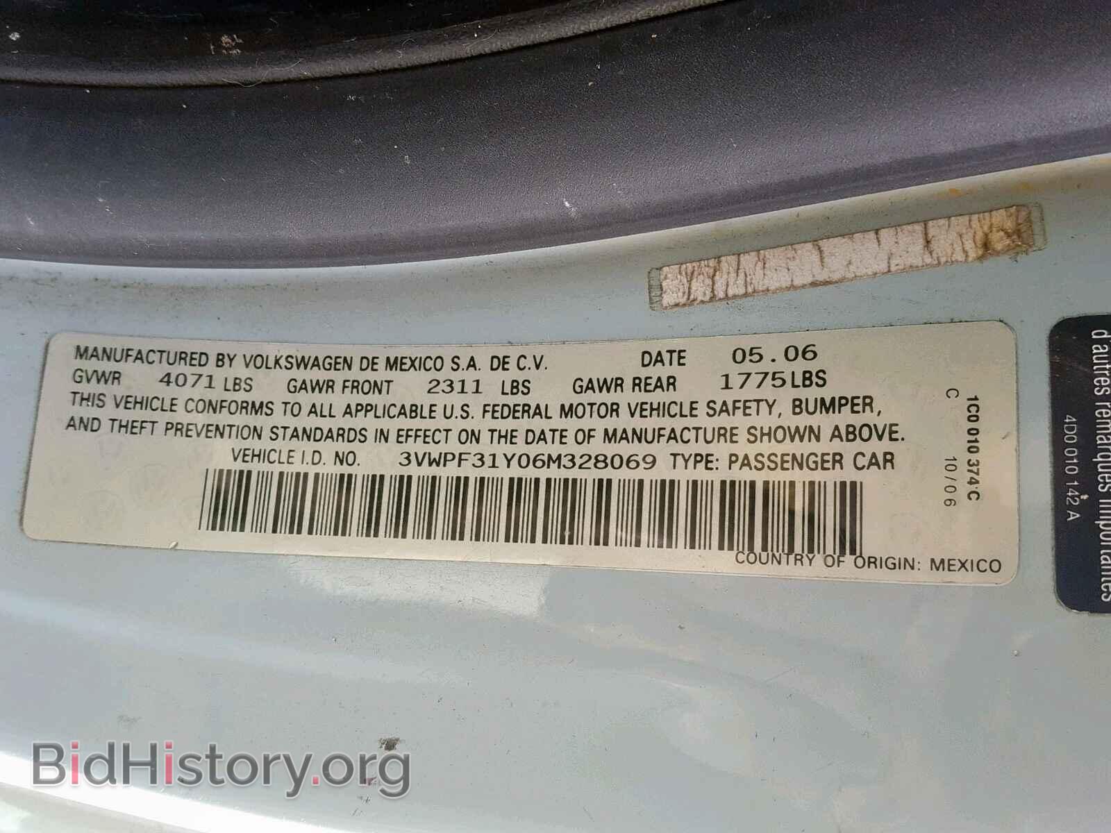 2006 VOLKSWAGEN BEETLE - VIN: 3VWPF31Y06M328069 - Фото 10