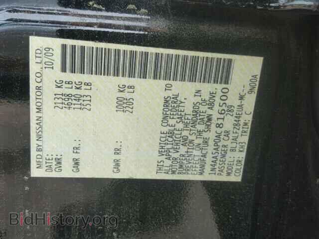 2010 NISSAN MAXIMA - VIN: 1N4AA5AP0AC816500 - Фото 10