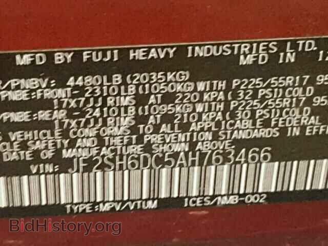 2010 SUBARU FORESTER - VIN: JF2SH6DC5AH763466 - Фото 10