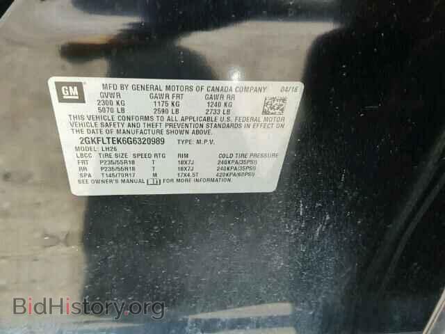2016 GMC TERRAIN - VIN: 2GKFLTEK6G6320989 - Фото 10