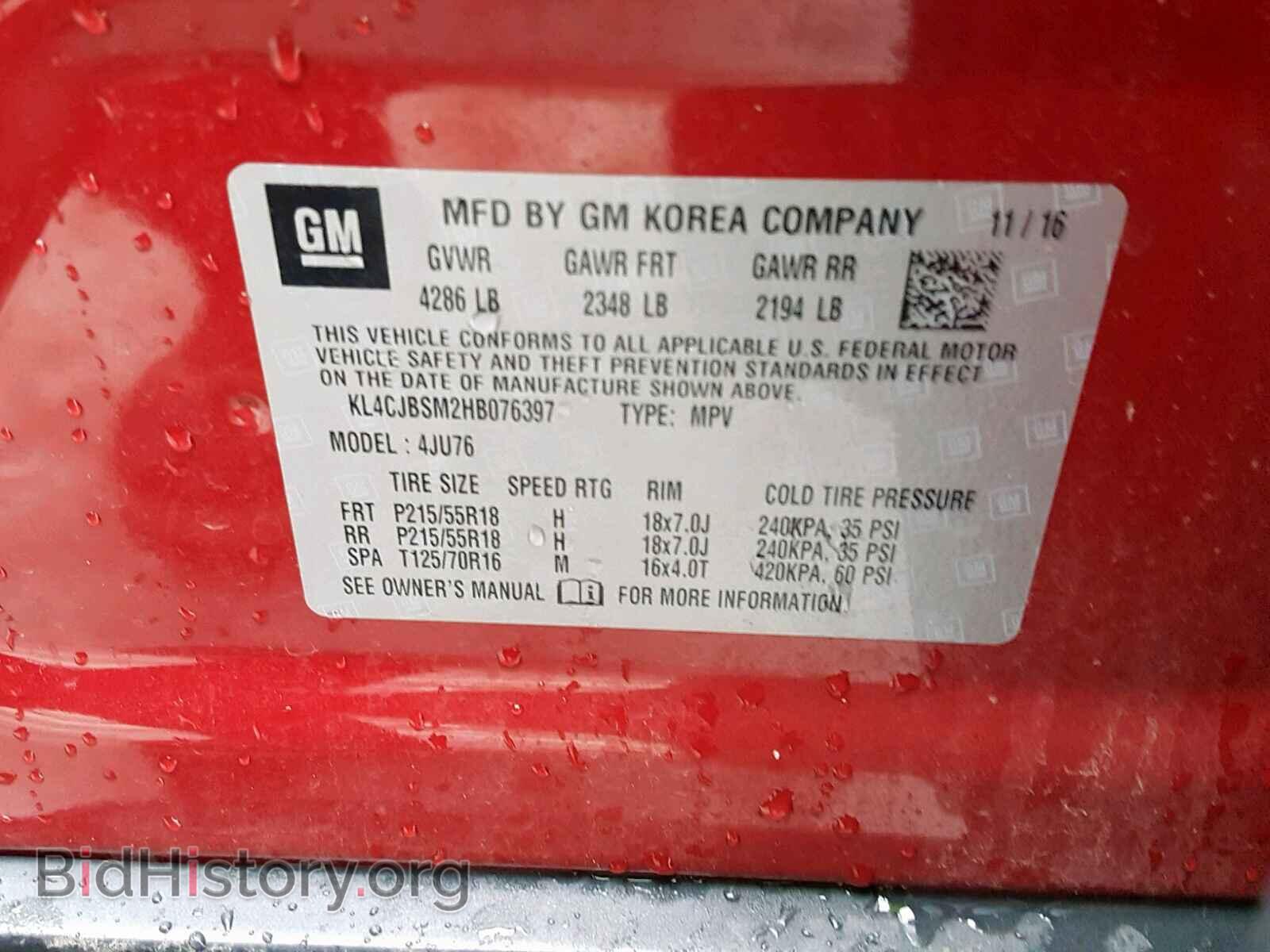 2017 BUICK ENCORE PRE - VIN: KL4CJBSM2HB076397 - Photo 10