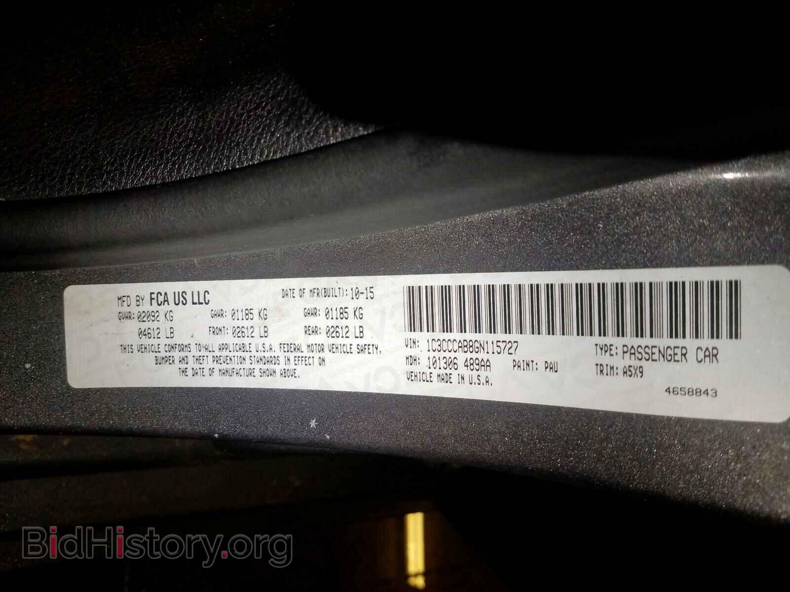 2016 CHRYSLER 200 - VIN: 1C3CCCAB8GN115727 - Фото 10