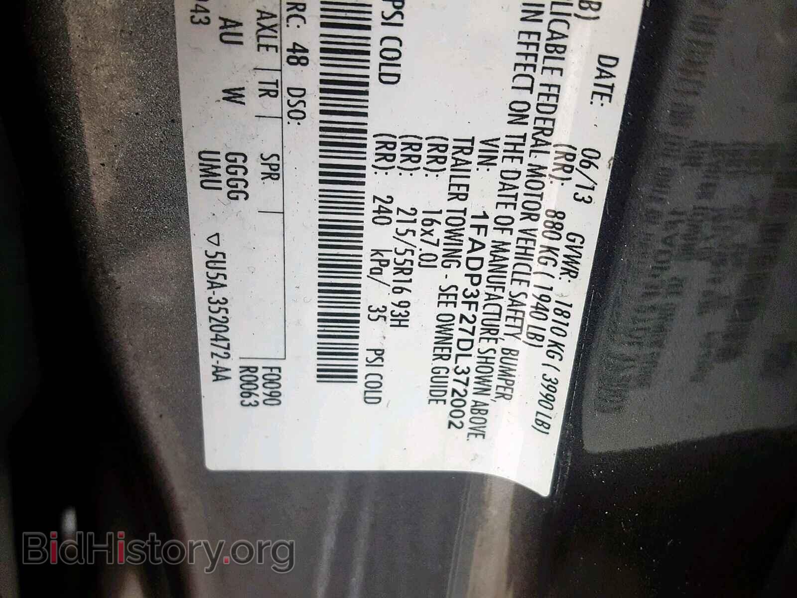 2013 FORD FOCUS SE - VIN: 1FADP3F27DL372002 - Фото 10