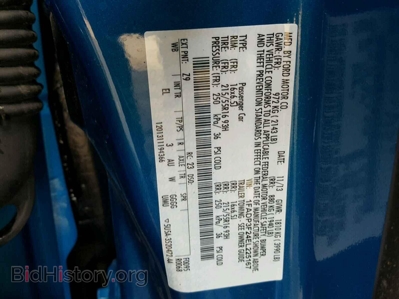 2014 FORD FOCUS - VIN: 1FADP3F24EL225167 - Фото 10