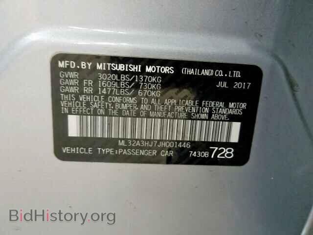 2018 MITSUBISHI MIRAGE - VIN: ML32A3HJ7JH001446 - Фото 10
