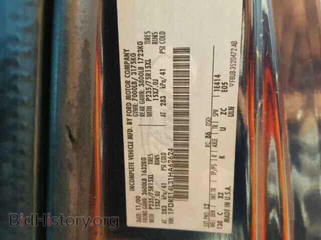 2001 FORD ECONOLINE - VIN: 1FDRE14L31HA62624 - Фото 9