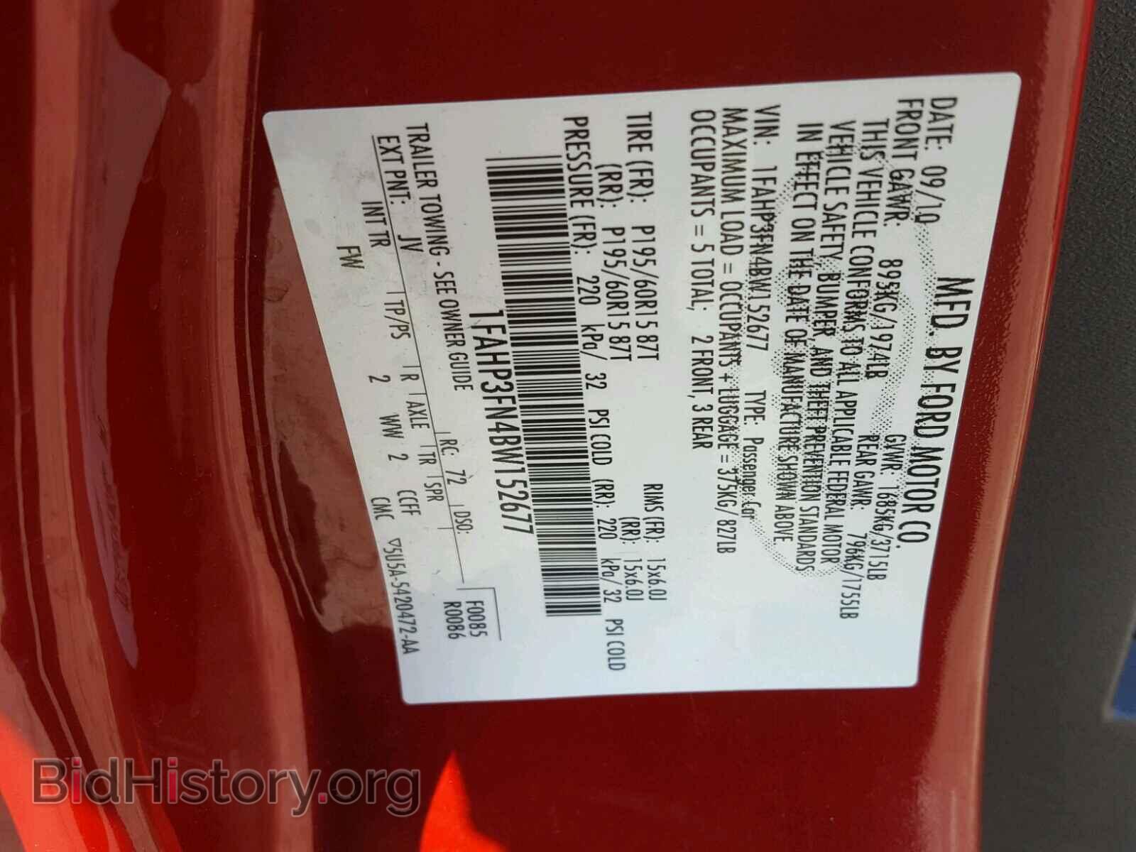 2011 FORD FOCUS - VIN: 1FAHP3FN4BW152677 - Фото 10