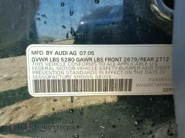 2006 AUDI A6 - VIN: WAUDG74F96N049341 - Фото 10