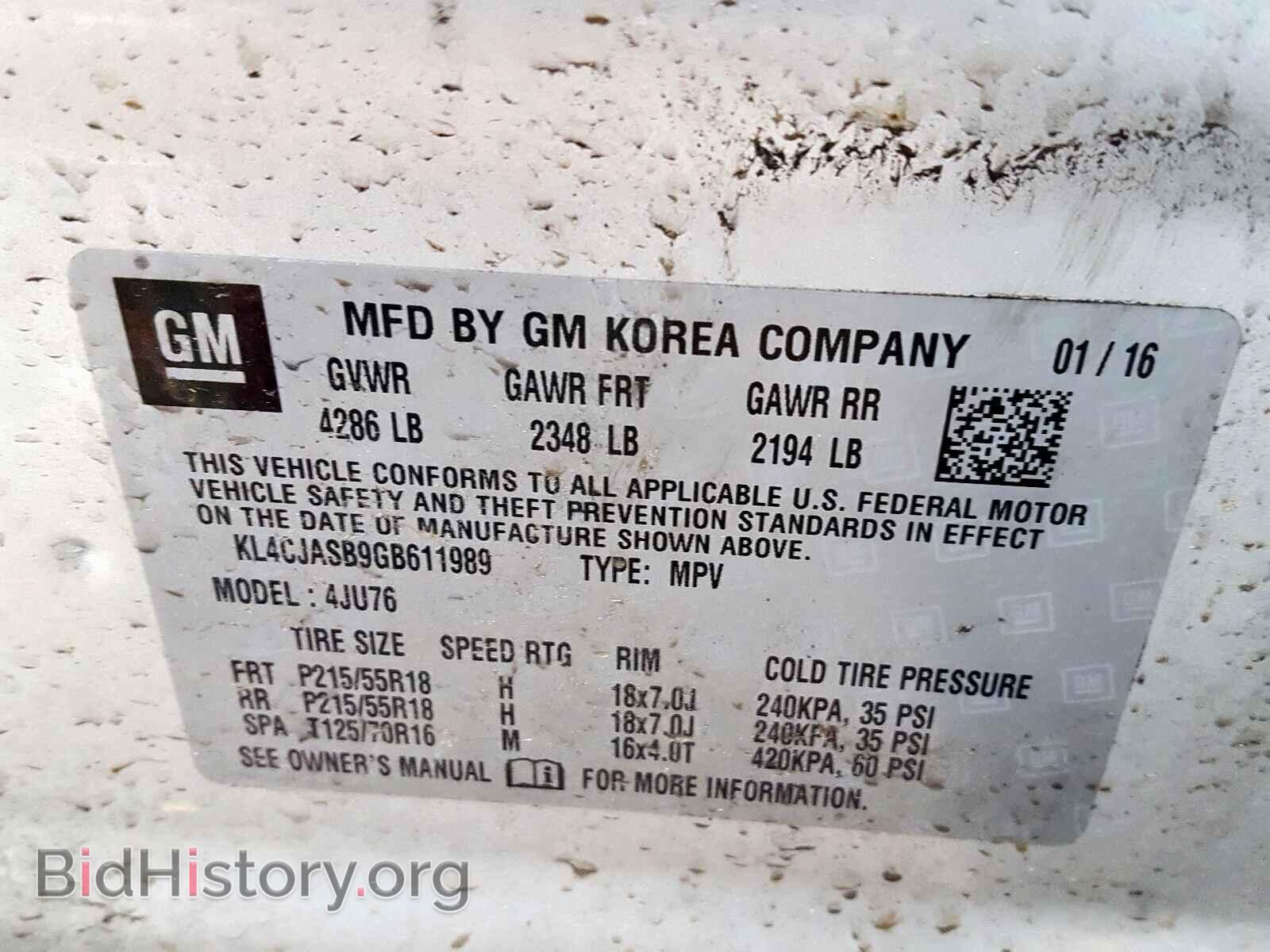 2016 BUICK ENCORE - VIN: KL4CJASB9GB611989 - Photo 10