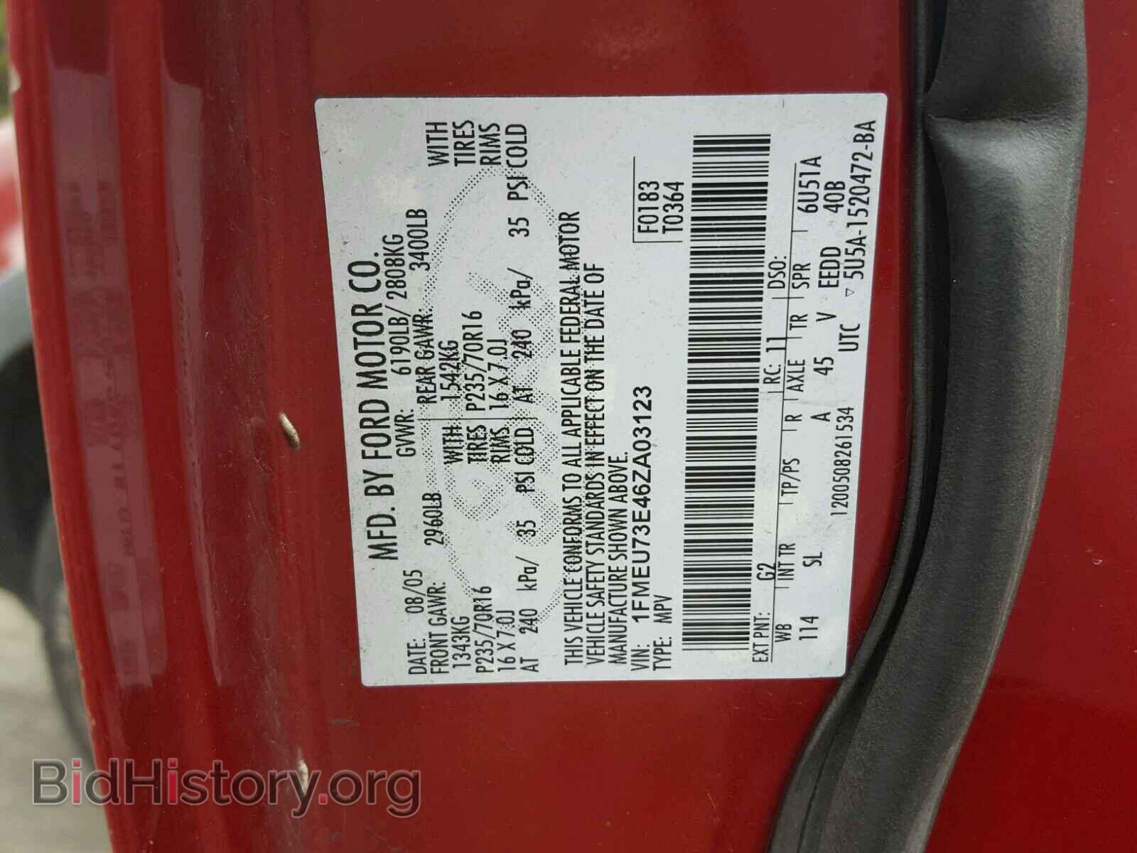 2006 FORD EXPLORER - VIN: 1FMEU73E46ZA03123 - Photo 10
