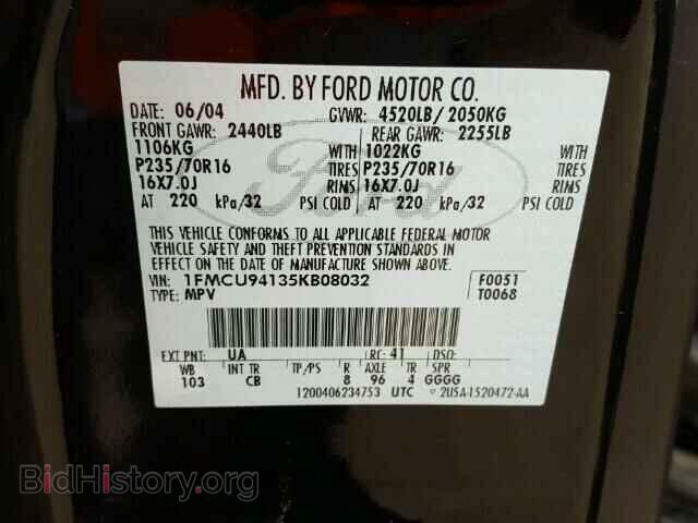 2005 FORD ESCAPE - VIN: 1FMCU94135KB08032 - Фото 10