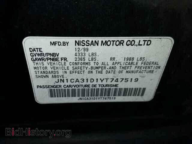 2000 NISSAN MAXIMA - VIN: JN1CA31D1YT747519 - Фото 10