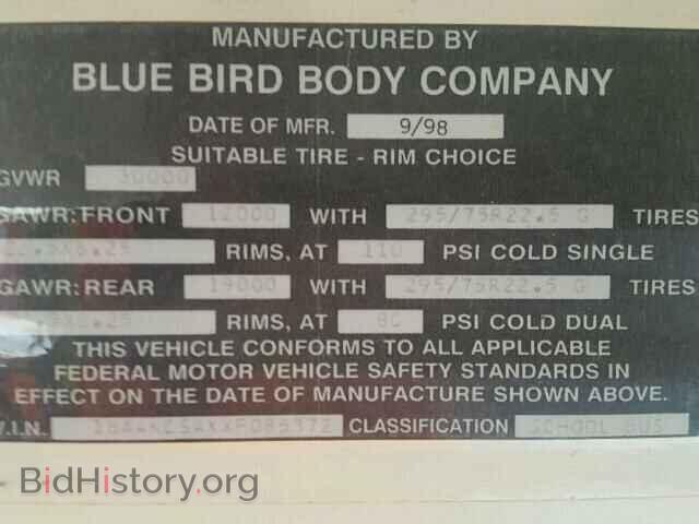 1999 BLUE BIRD ALL MODELS - VIN: 1BAAKCSAXXF085372 - Фото 10