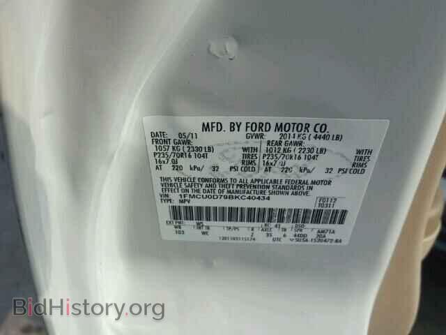 2011 FORD ESCAPE - VIN: 1FMCU0D79BKC40434 - Фото 10