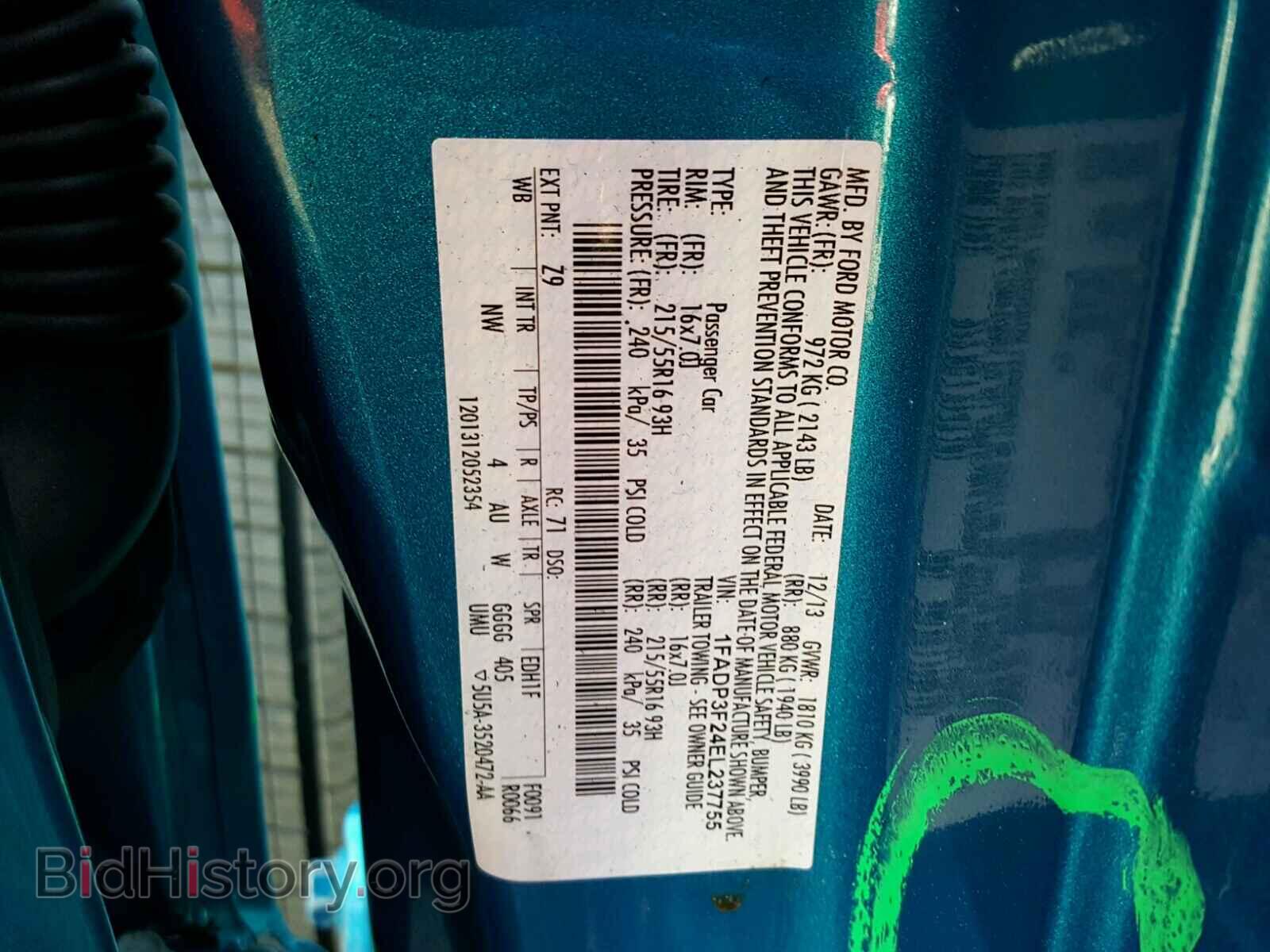 2014 FORD FOCUS - VIN: 1FADP3F24EL237755 - Фото 10