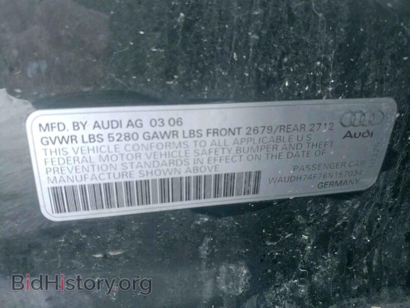 2006 Audi A6 (VIN WAUDH74F76N157034) — фото 10 из 10