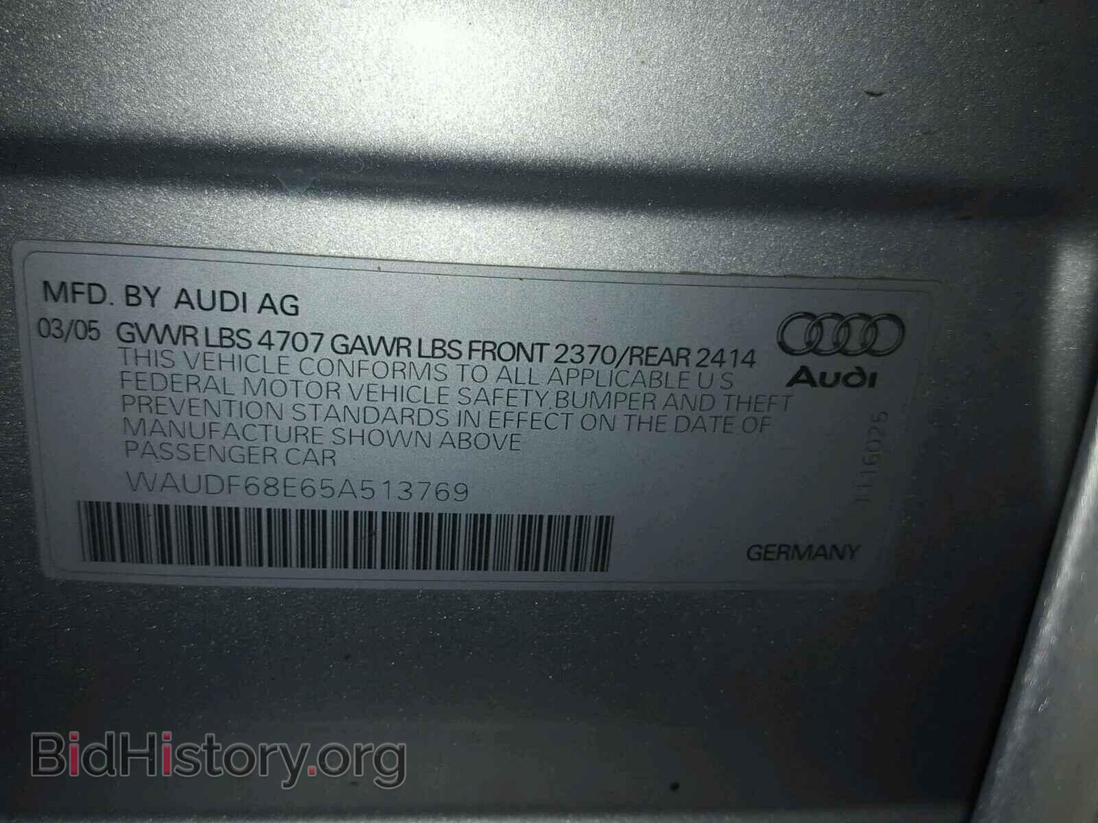2005 AUDI A4 - VIN: WAUDF68E65A513769 - Photo 10