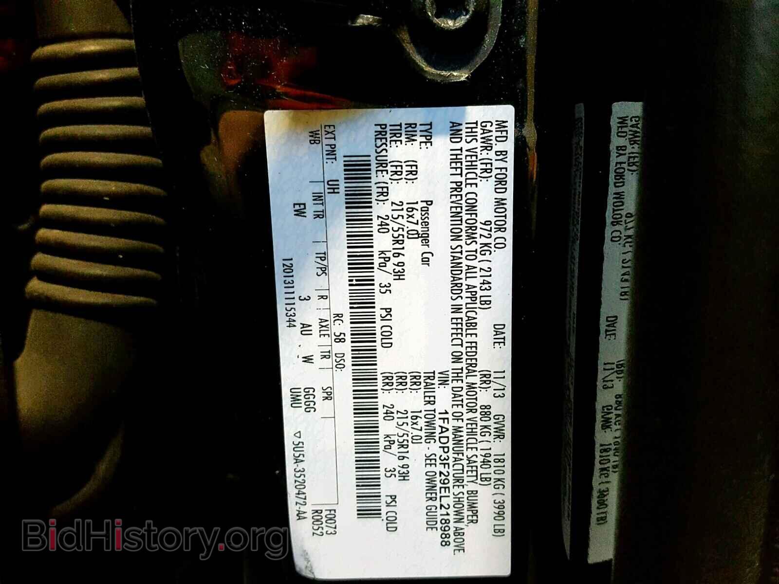 2014 FORD FOCUS SE - VIN: 1FADP3F29EL218988 - Фото 10
