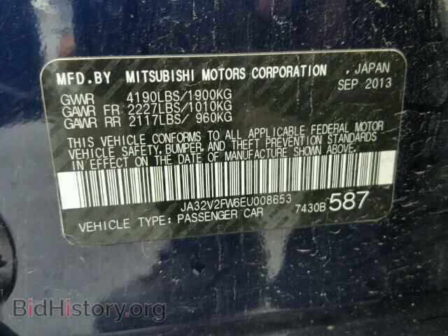 2014 MITSUBISHI LANCER - VIN: JA32V2FW6EU008653 - Фото 10