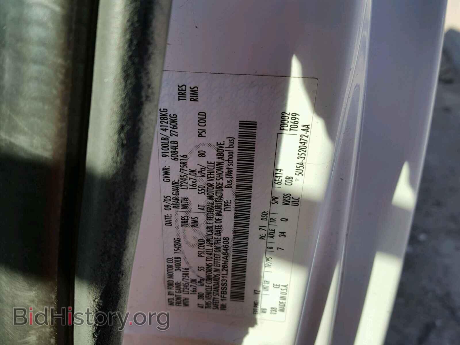 2006 FORD ECONOLINE - VIN: 1FBSS31L26HA84608 - Photo 10