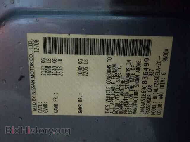 2009 NISSAN MAXIMA - VIN: 1N4AA51E69C836499 - Фото 10