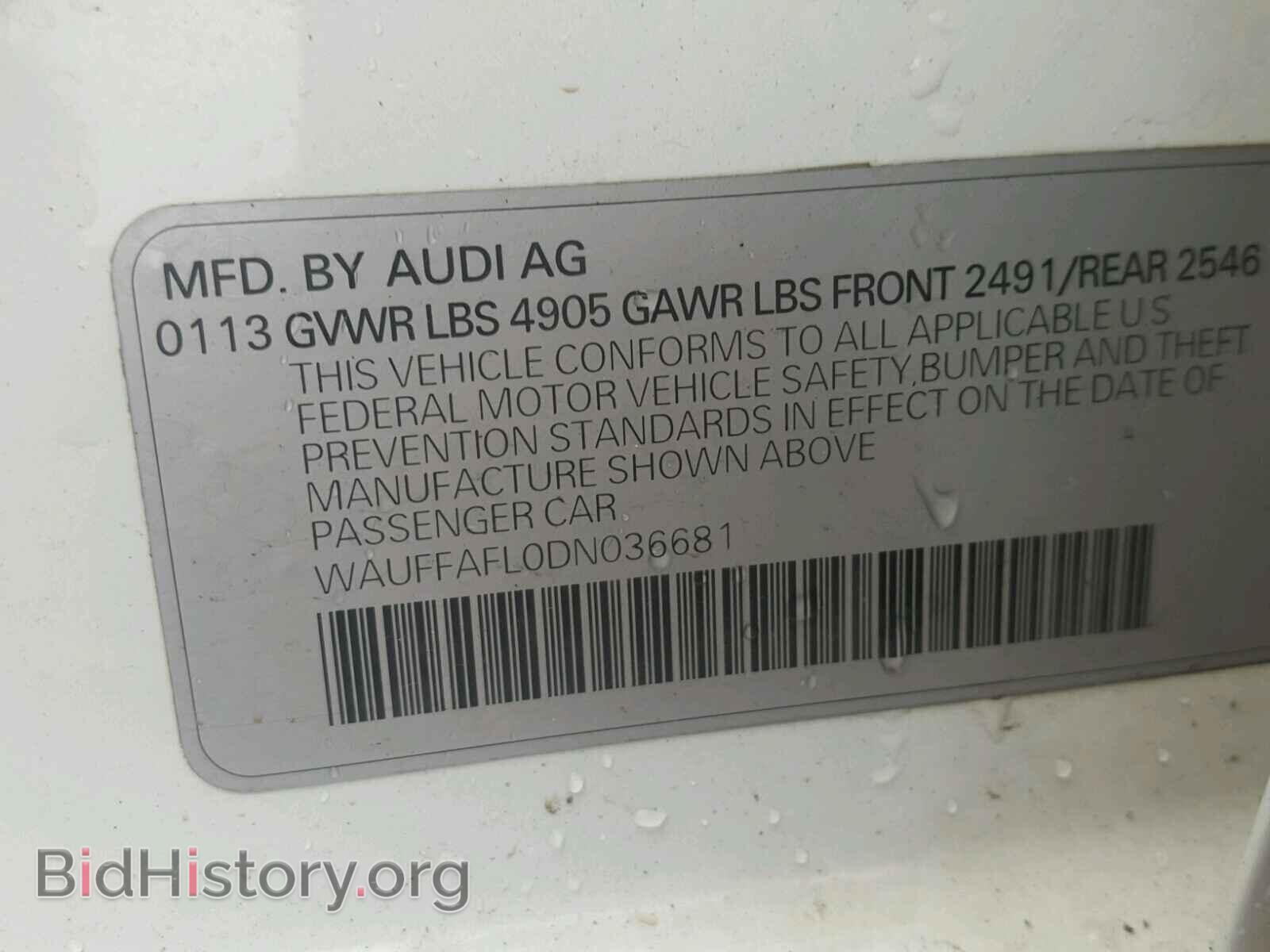 2013 AUDI A4 - VIN: WAUFFAFL0DN036681 - Фото 10