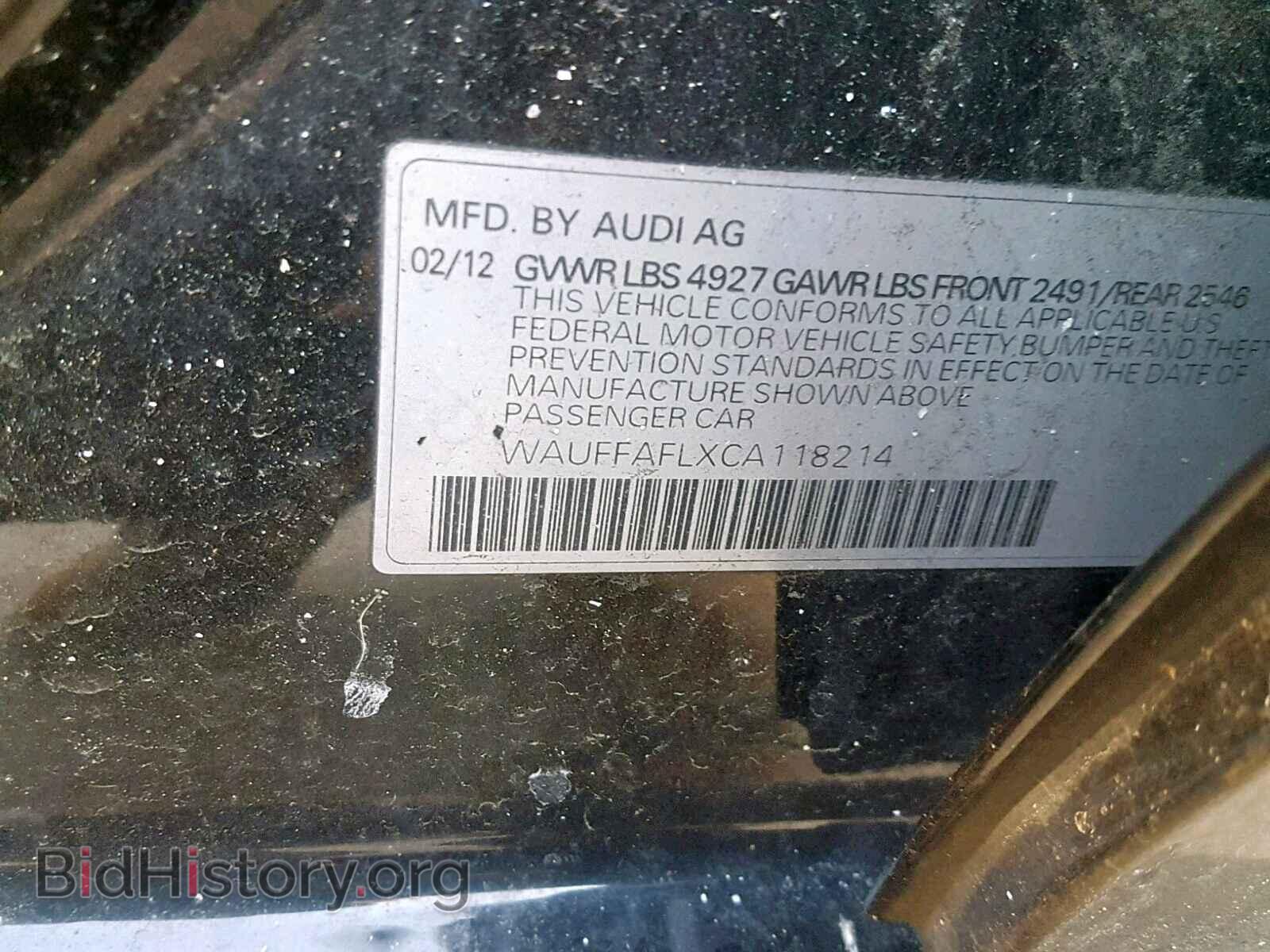 2012 AUDI A4 - VIN: WAUFFAFLXCA118214 - Фото 10