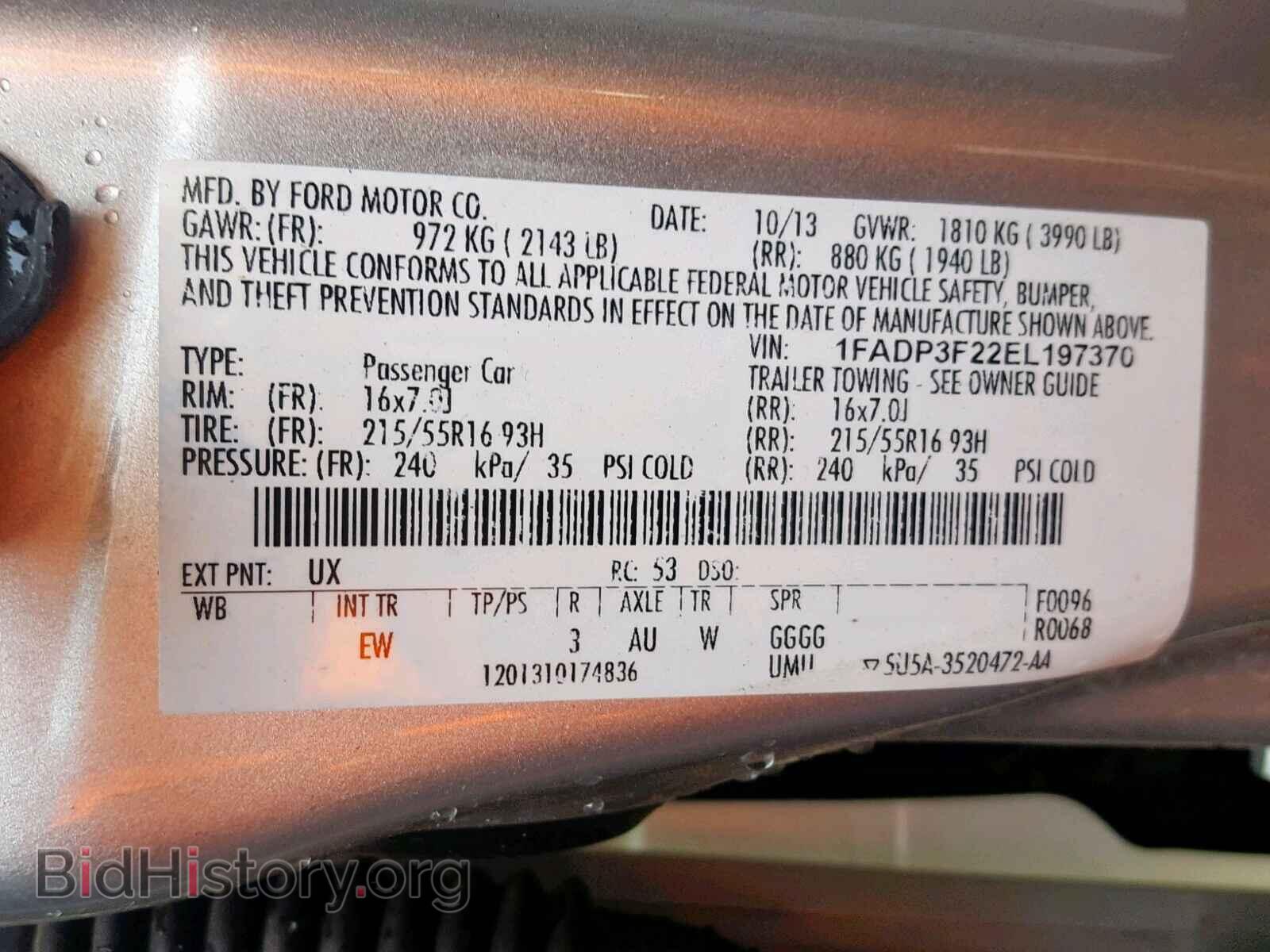 2014 FORD FOCUS SE - VIN: 1FADP3F22EL197370 - Фото 10