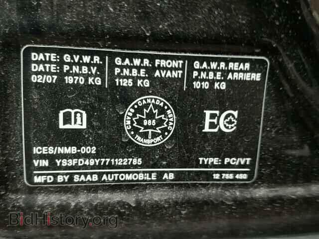 2007 SAAB 9 3 - VIN: YS3FD49Y771122785 - Фото 10