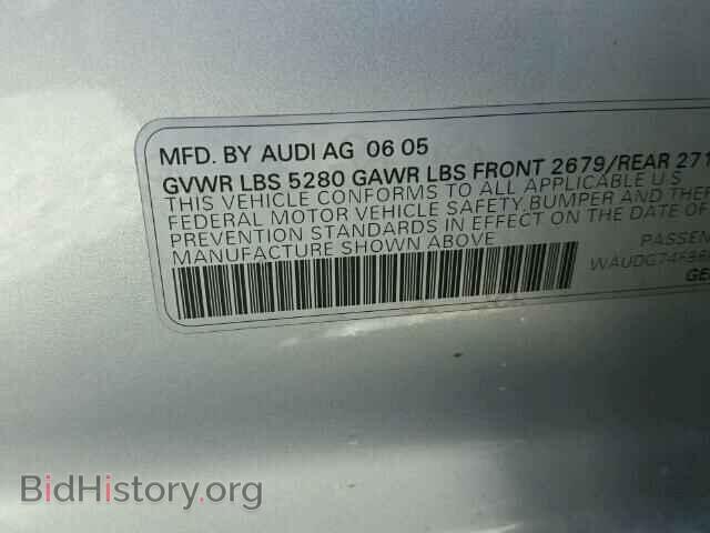 2006 AUDI A6 - VIN: WAUDG74F96N033723 - Фото 10