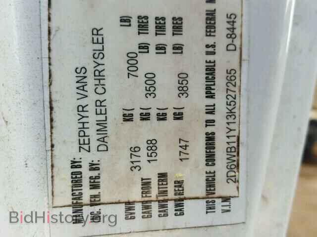 2003 DODGE RAM VAN - VIN: 2D6WB11Y13K527265 - Фото 10