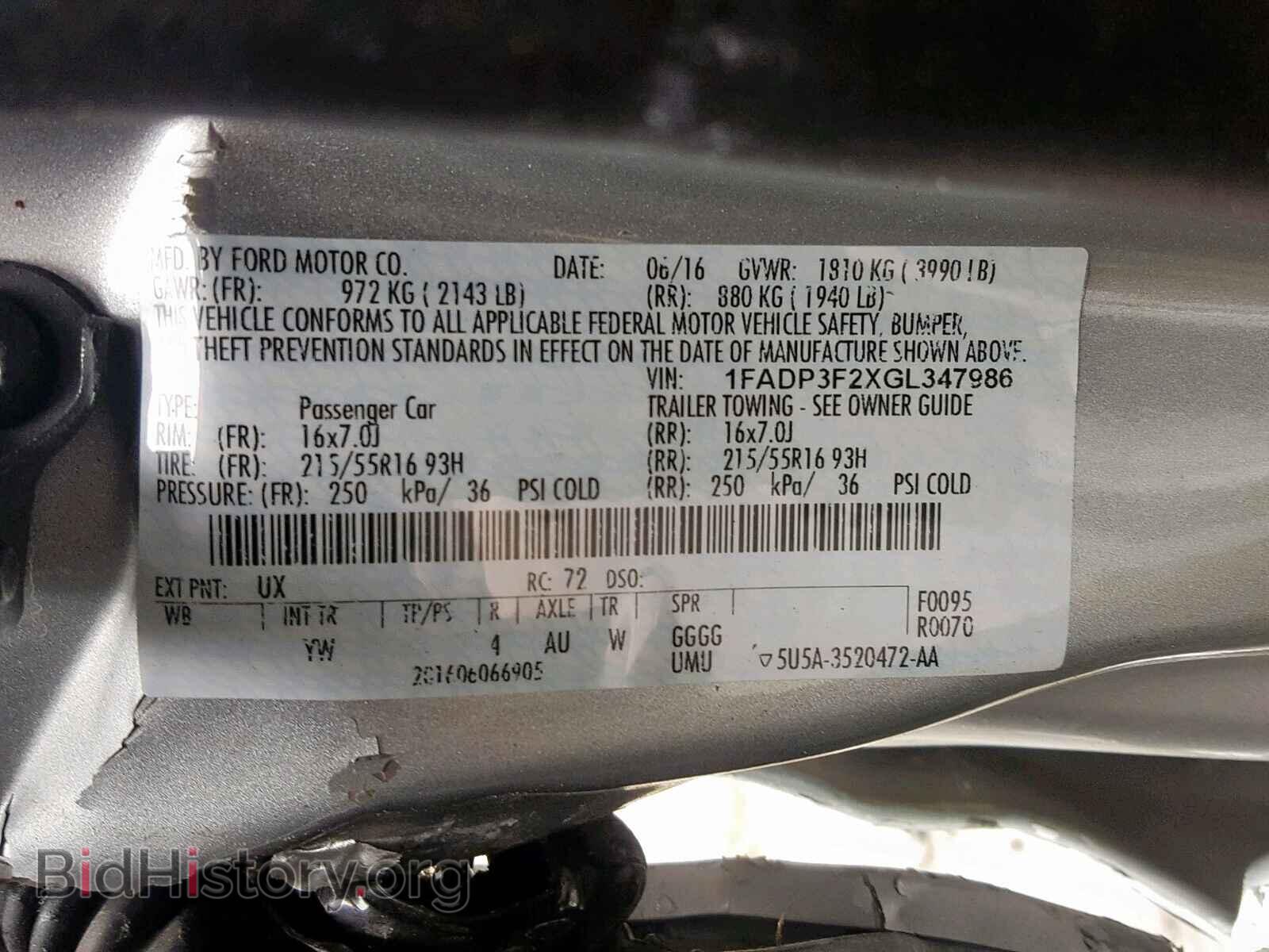 2016 FORD FOCUS SE - VIN: 1FADP3F2XGL347986 - Фото 10