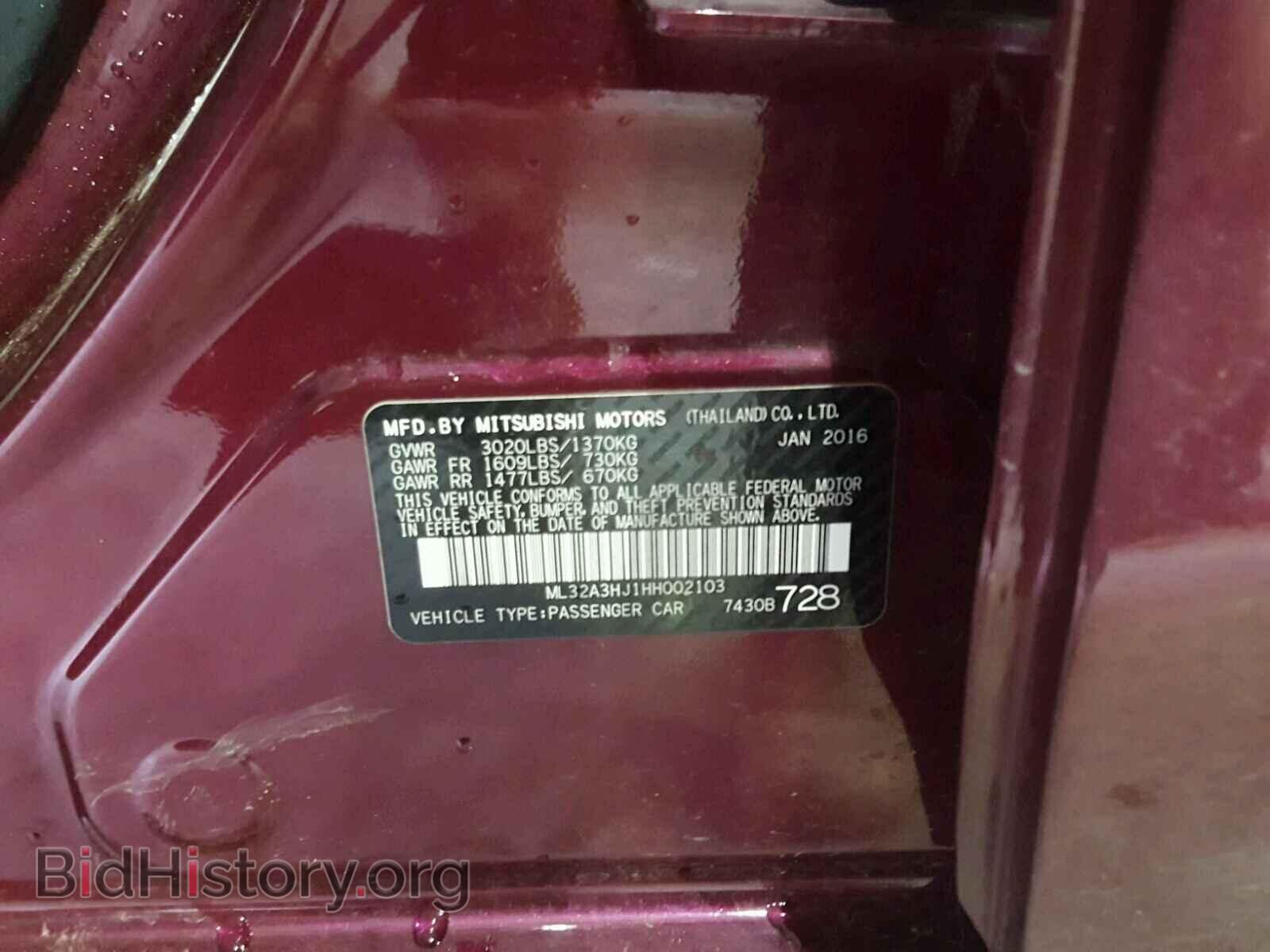 2017 MITSUBISHI MIRAGE - VIN: ML32A3HJ1HH002103 - Фото 10