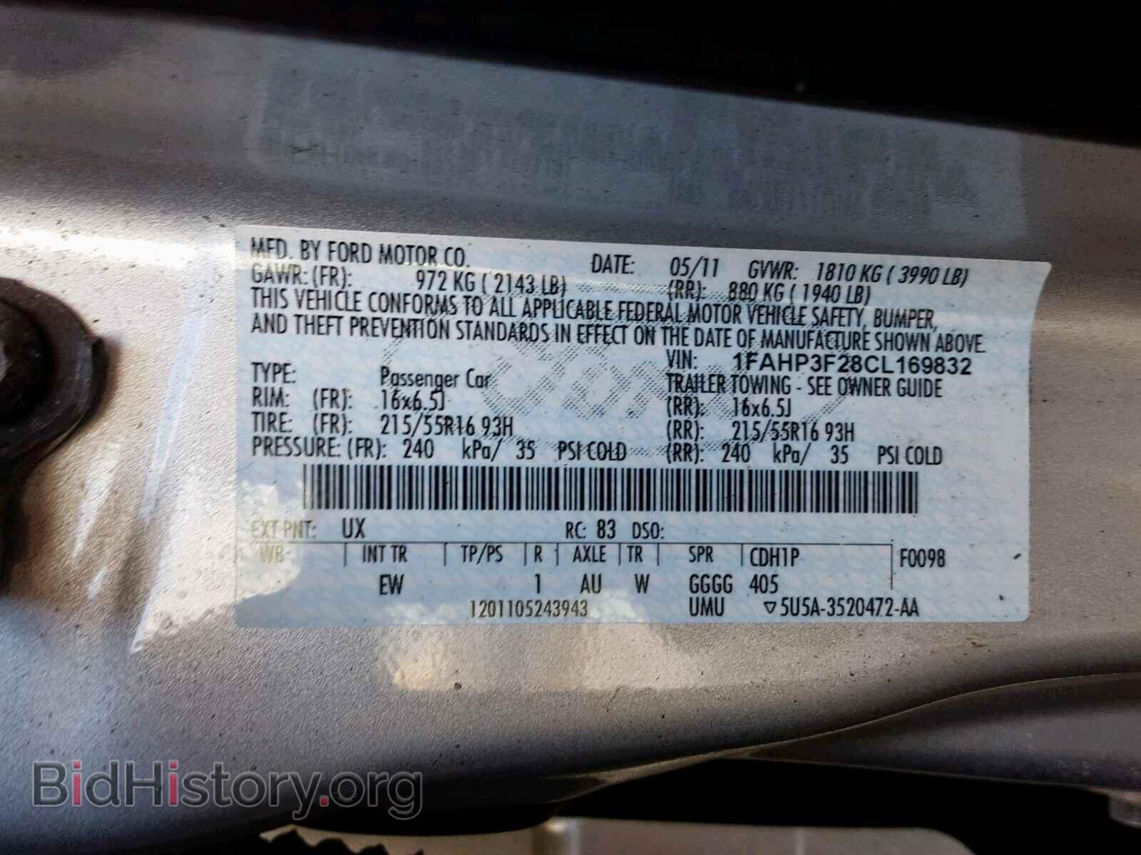 2012 FORD FOCUS SE - VIN: 1FAHP3F28CL169832 - Фото 10