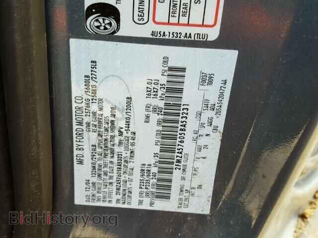 2005 FORD FREESTAR - VIN: 2FMZA57605BA53231 - Фото 10