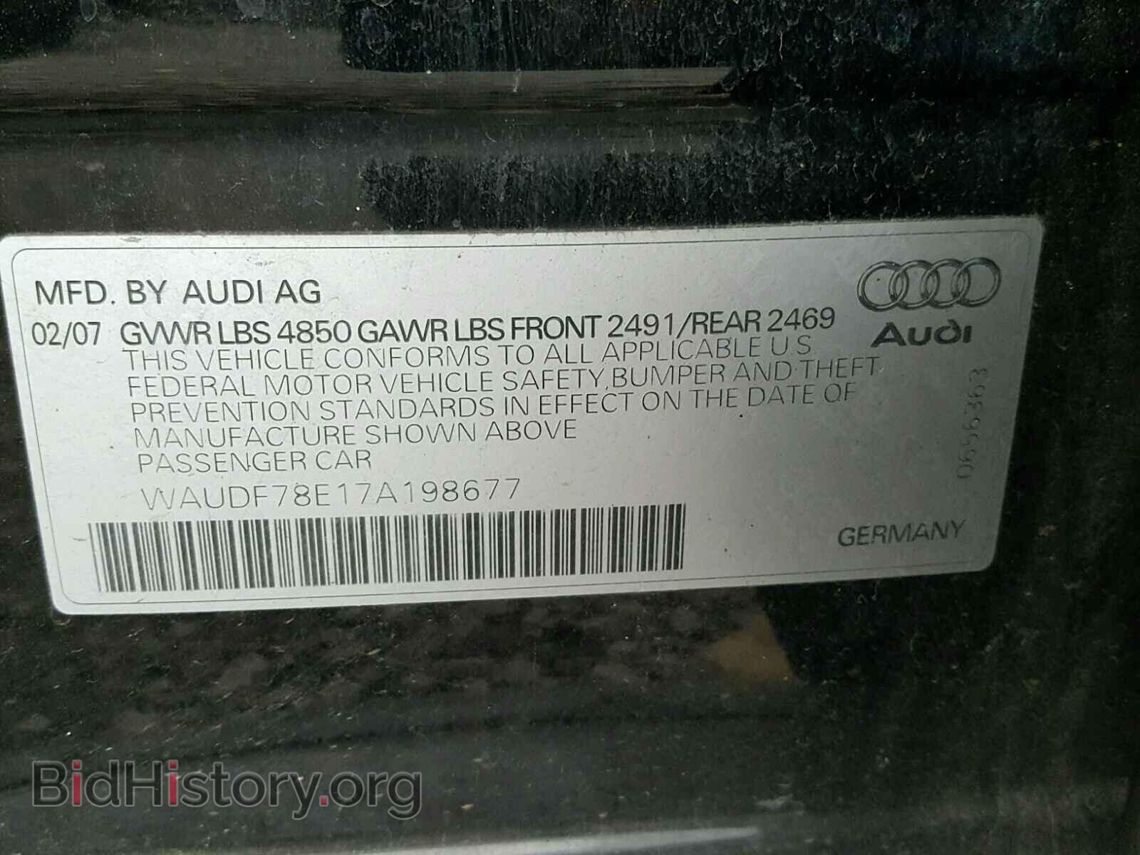 2007 AUDI A4 - VIN: WAUDF78E17A198677 - Photo 10