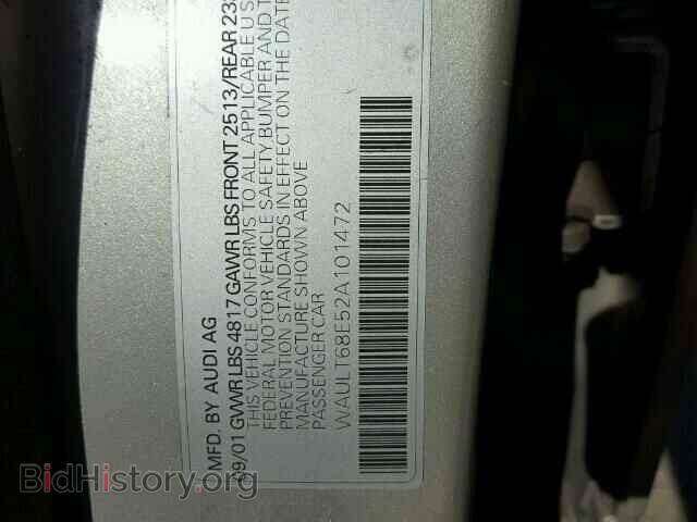 2002 AUDI A4 - VIN: WAULT68E52A101472 - Photo 10