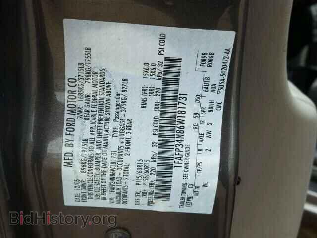 2006 FORD FOCUS - VIN: 1FAFP34N86W181731 - Фото 10