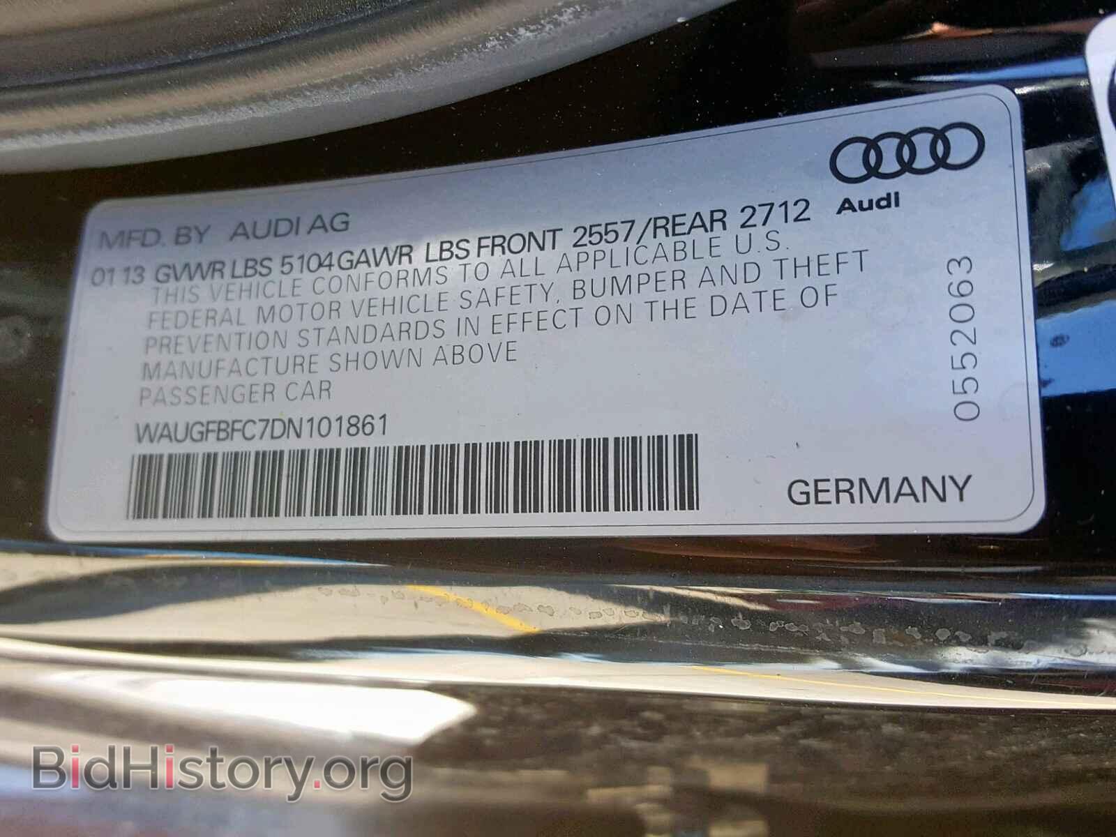 2013 AUDI A6 - VIN: WAUGFBFC7DN101861 - Фото 10